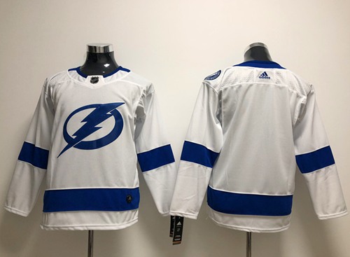Adidas Tampa Bay Lightning Blank White Road Authentic Stitched Youth NHL Jersey